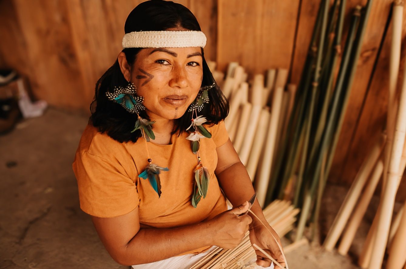 Artesã indígena — fotografia de Janete Diniz